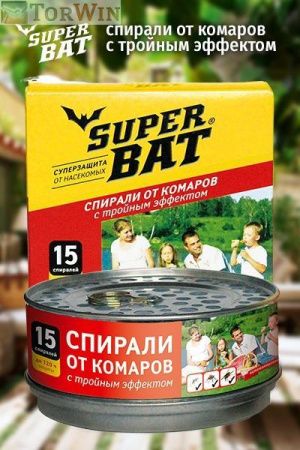 Super Bat Спирали красные с тройным эффектом в банке