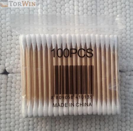 Ватные палочки деревяннные 100 шт