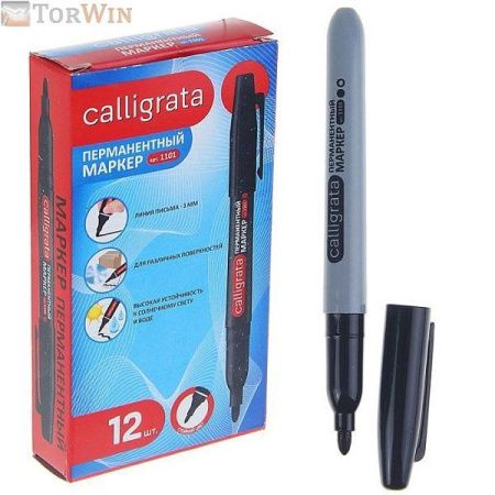 Маркер Calligrata перманентный толстый черный Маркер Calligrata перманентный толстый черный