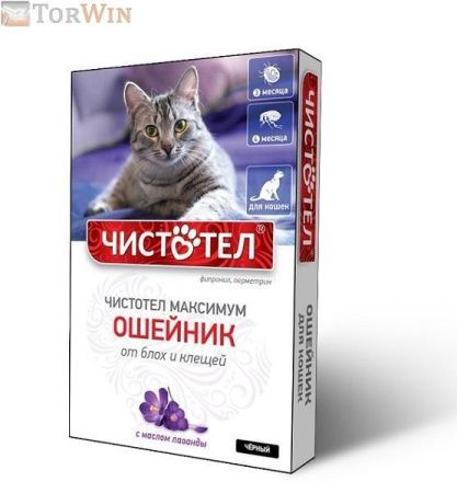 Чистотел Максимум ошейник для кошек от блох и клещей с маслом лаванды Чистотел Максимум ошейник для кошек от блох и клещей с маслом лаванды