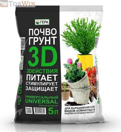 Почвогрунт 3D Универсальный 5 л Почвогрунт 3D Универсальный 5 л