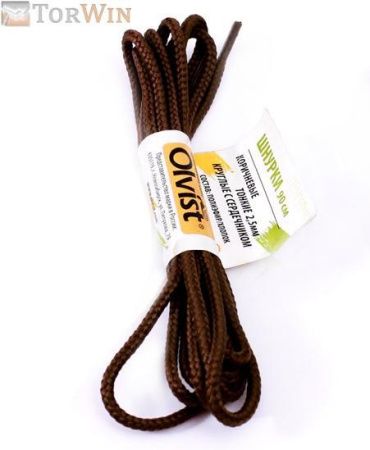 Olvist Шнурки Brown для обуви круглые тонкие с воском цвет коричневый