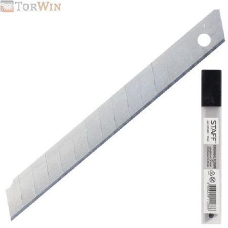 Staff Лезвия для канцелярских ножей толщина 0,38 мм в пластиковом пенале 10 шт