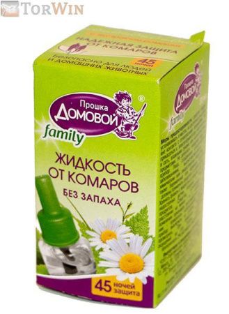 Домовой Прошка Жидкость от комаров Био Family с экстрактом ромашки 45 ночей