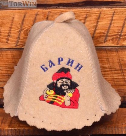 Шапка для бани из натуральной шерсти мужская Барин