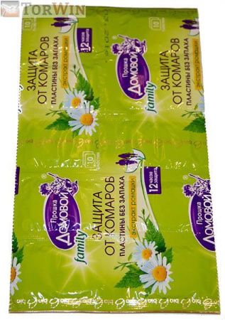 Домовой Прошка Пластины от комаров Био Family с экстрактом ромашки