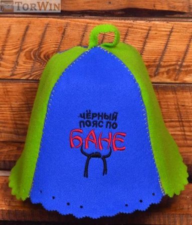 Шапка банная мужская Черный пояс по бане цвет комбо