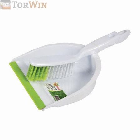 Совок для мусора Любаша со щеткой-сметкой пластик резиновая кромка Совок для мусора Любаша со щеткой-сметкой пластик резиновая кромка