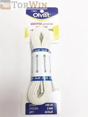 Olvist Шнурки White Sport плоские с восковой пропиткой цвет белый Olvist Шнурки White Sport плоские с восковой пропиткой цвет белый