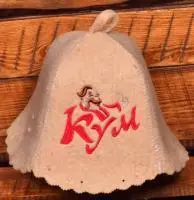 Шапка для бани из натуральной шерсти мужская Кум