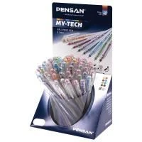 Ручка шариковая масляная PENSAN My-Tech Colored, палитра ярких цветов АССОРТИ, 0,7 мм, дисплей