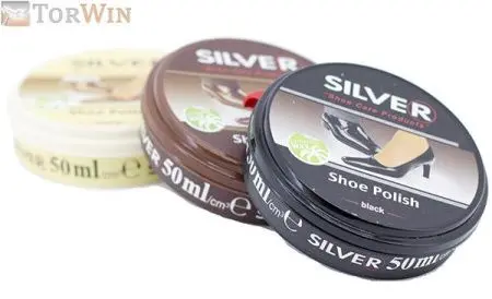 Silver Сильвер Premium Крем для обуви шайба черный