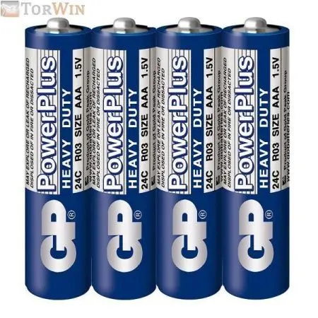 GP PowerPlus R03 Батарейка пальчиковая солевая
