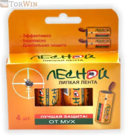 Лесной Лента липкая от мух на блистере 4 штуки