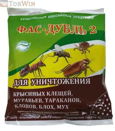 ФАС-ДУБЛЬ Порошок инсектицидный для уничтожения муравьев тараканов клопов блох мух масса 125 г
