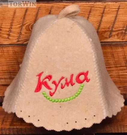 Шапка для бани из натуральной шерсти женская Кума