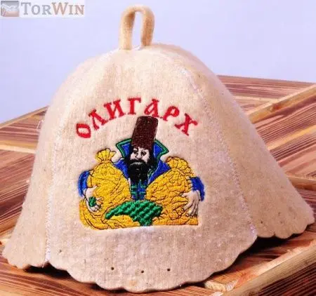 Шапка для бани из натуральной шерсти мужская Олигарх