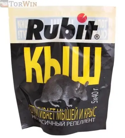 RUBIT КЫШ Отпугивает мышей и крыс нетоксичный репеллент 200 г