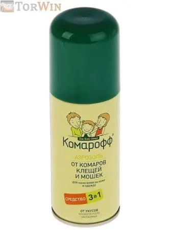 Комарофф Аэрозоль 3 в 1 от мошек клещей и комаров 100 мл