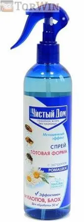 Чистый Дом Спрей с экстрактом ромашки от клопов, блох, тараканов, муравьев 400 мл